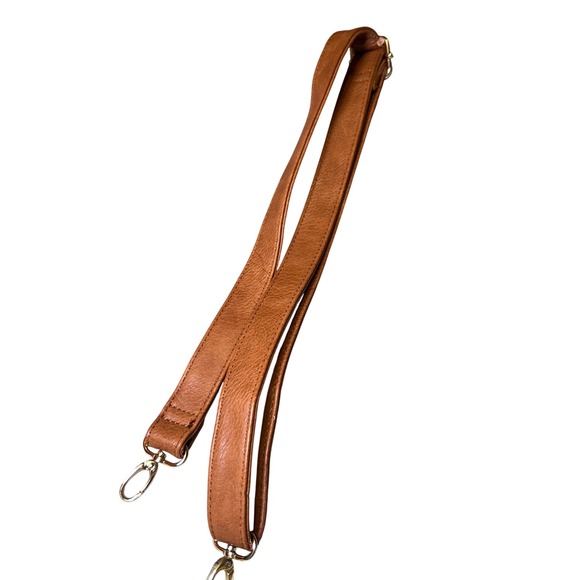 Vintage Style Tan Faux Leather Satchel Bag Plaid Lining Handle Shoulder Strap - Picture 6 of 13